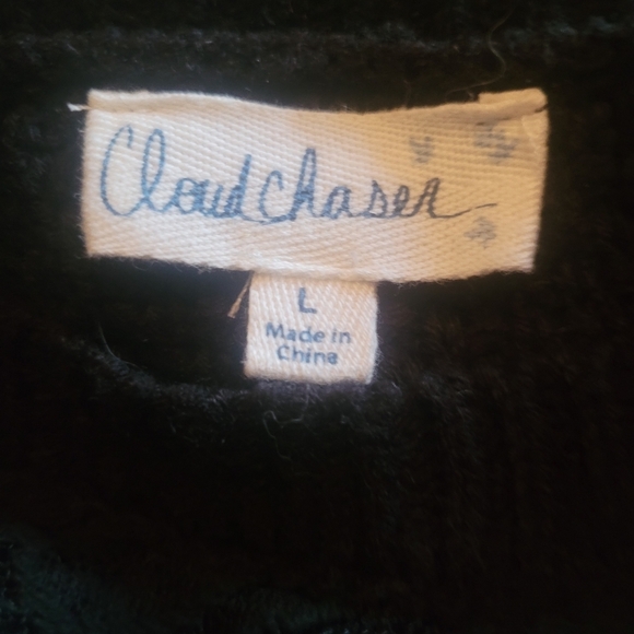 Cloud Chaser Black Knit with Lace Detail Sweater L - Picture 3 of 8